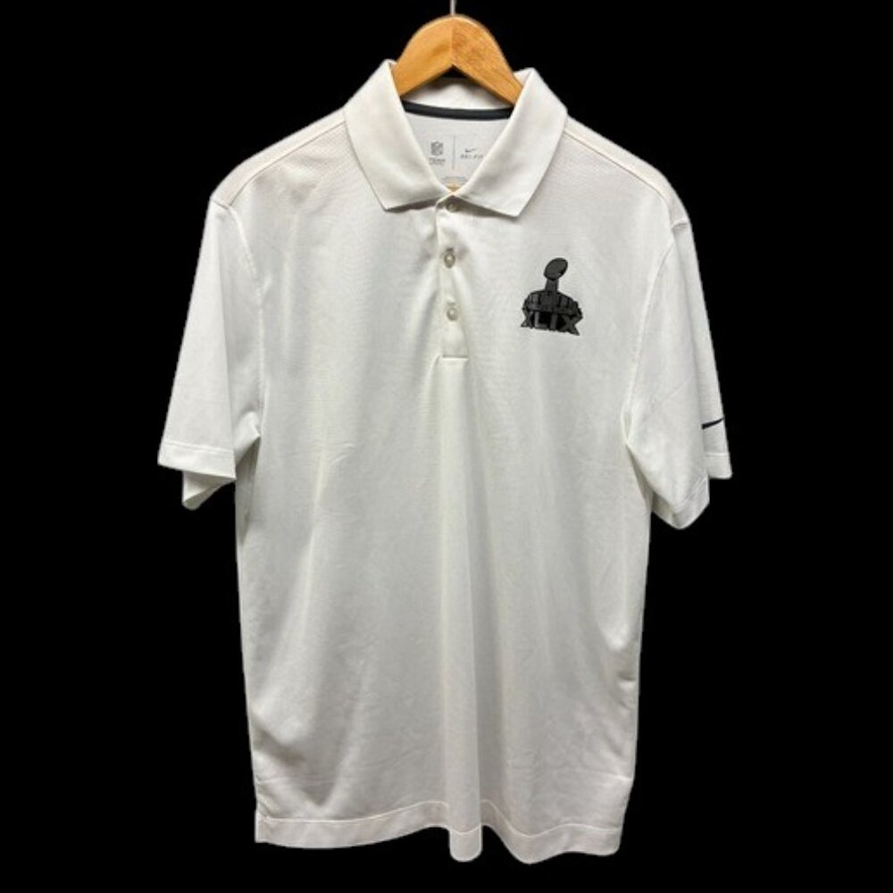 Nike NFL‎ Dri-FIT Polo Shirt Men’s L White Super Bowl XLIX Team Apparel Golf